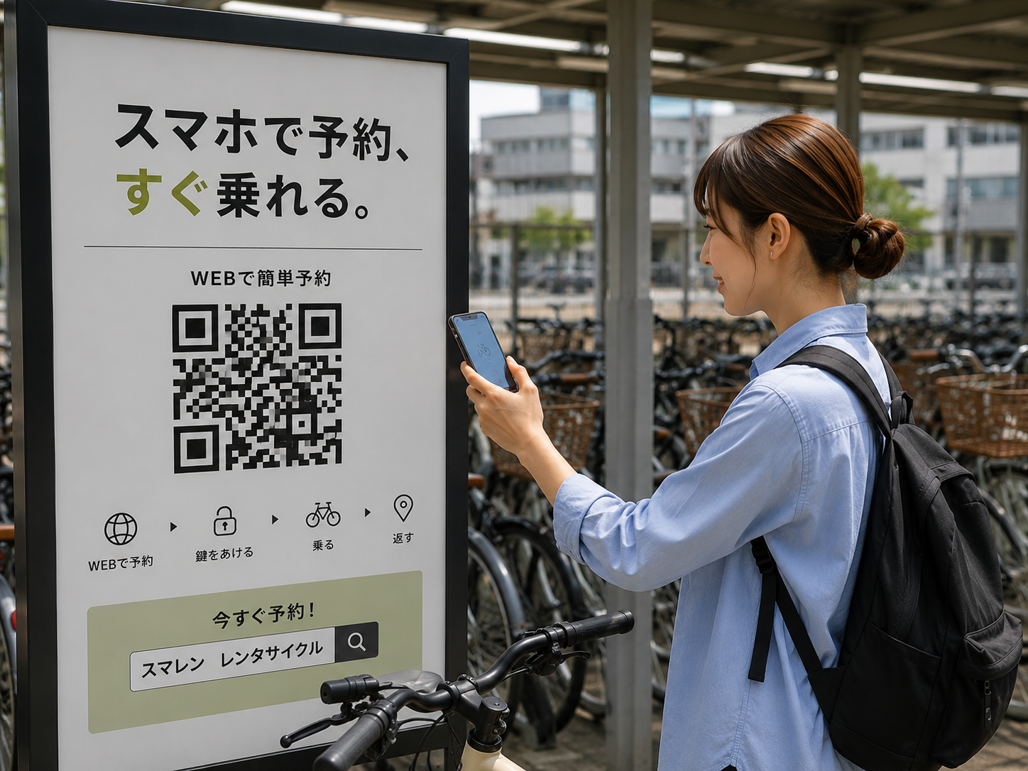 スマホで予約。すぐ乗れる。